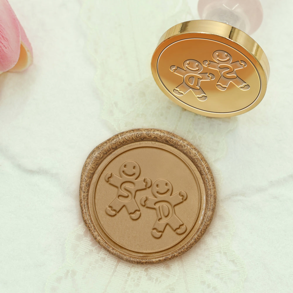Gingerbread Man Christmas Custom Name Wax Seal Stamp2