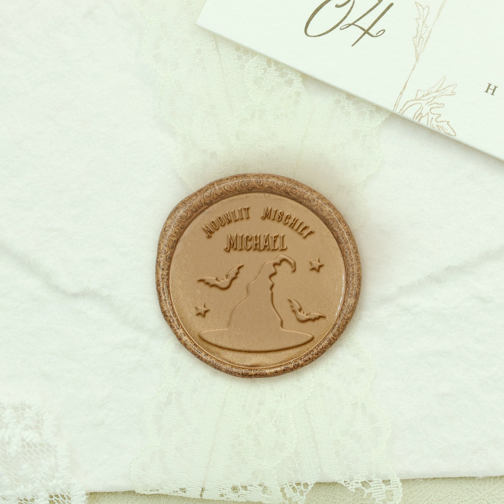 Custom Witch Hat Halloween Name Wax Seal Stamp1