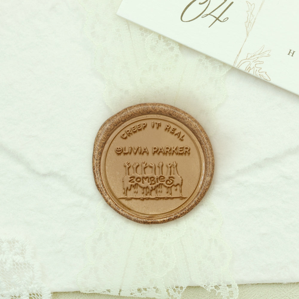 Custom Zombie Hands Halloween Name Wax Seal Stamp1