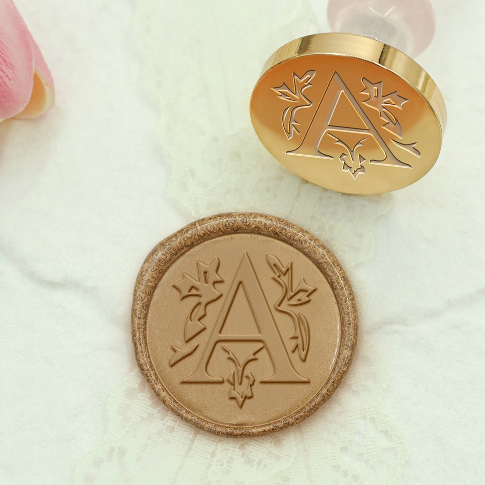Floral Single Initial Wax Seal Stamp