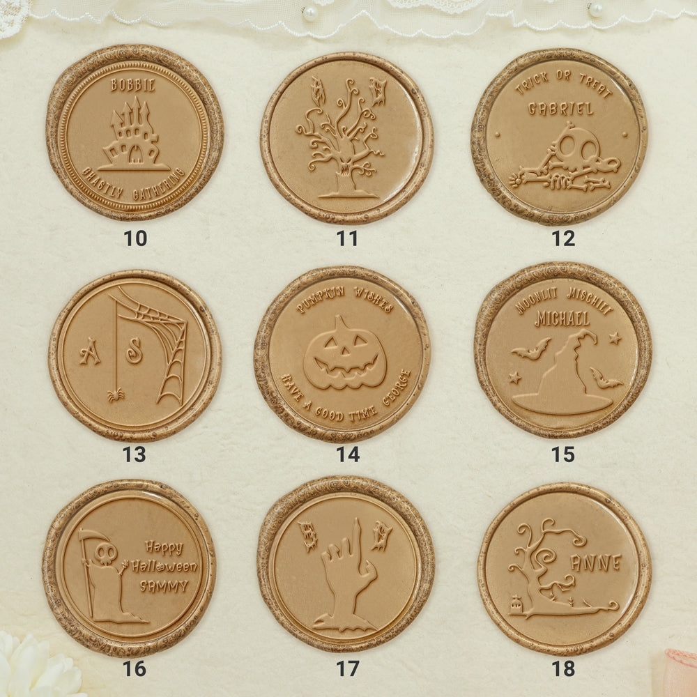 Custom Halloween Name Wax Seal Stamp with Full Name / Initial-sku2