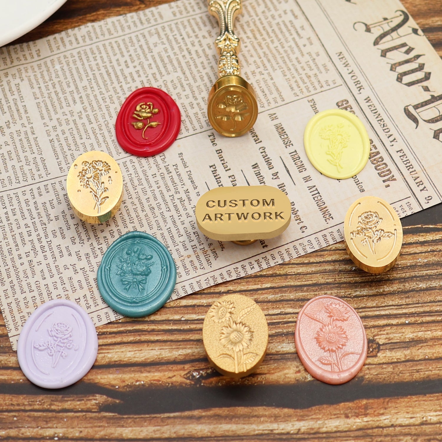 Oval Fully Customized Wax Seal Stamp with Your Own Artwork 1