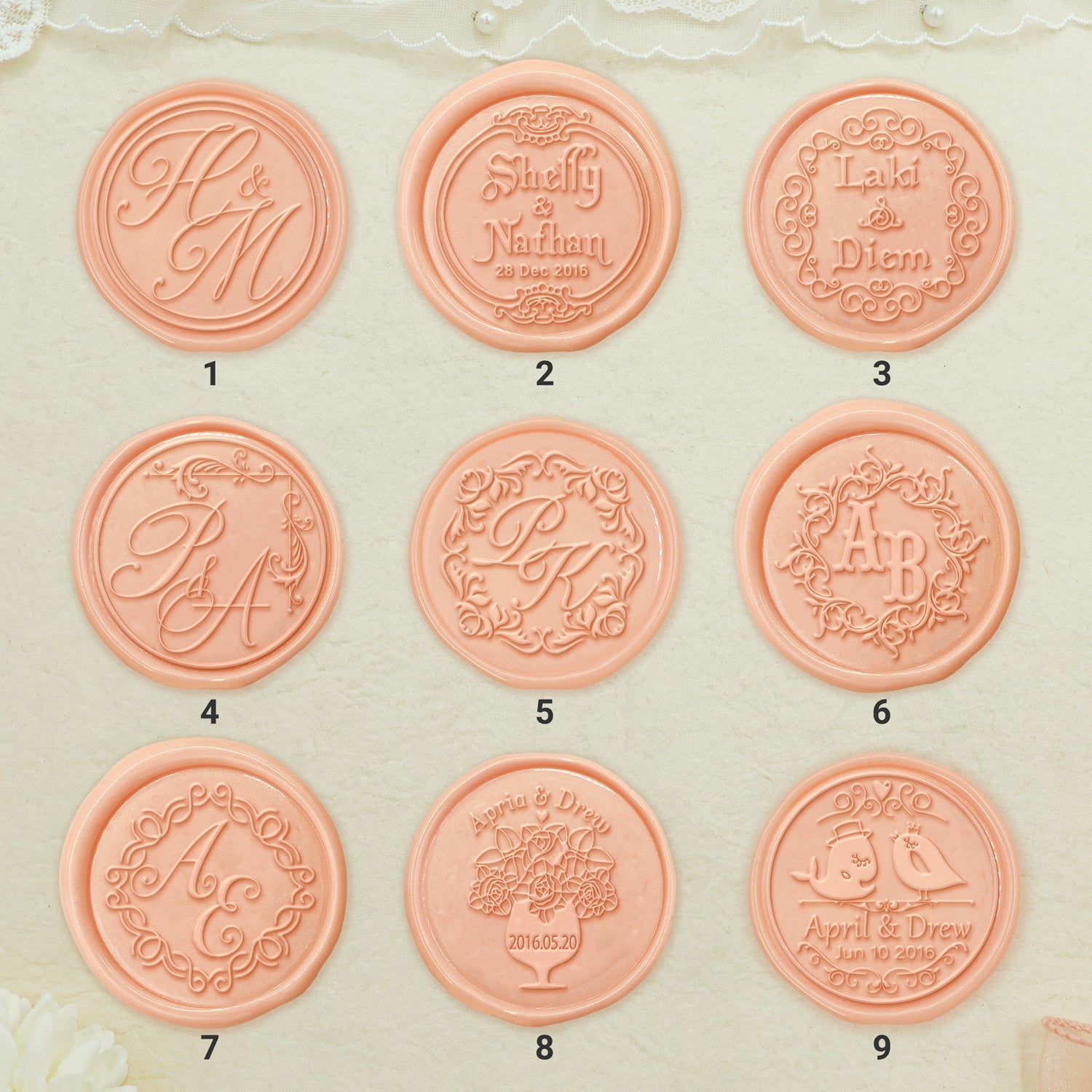 Wedding Wax Seal Stamp - （27 Design）-sku1