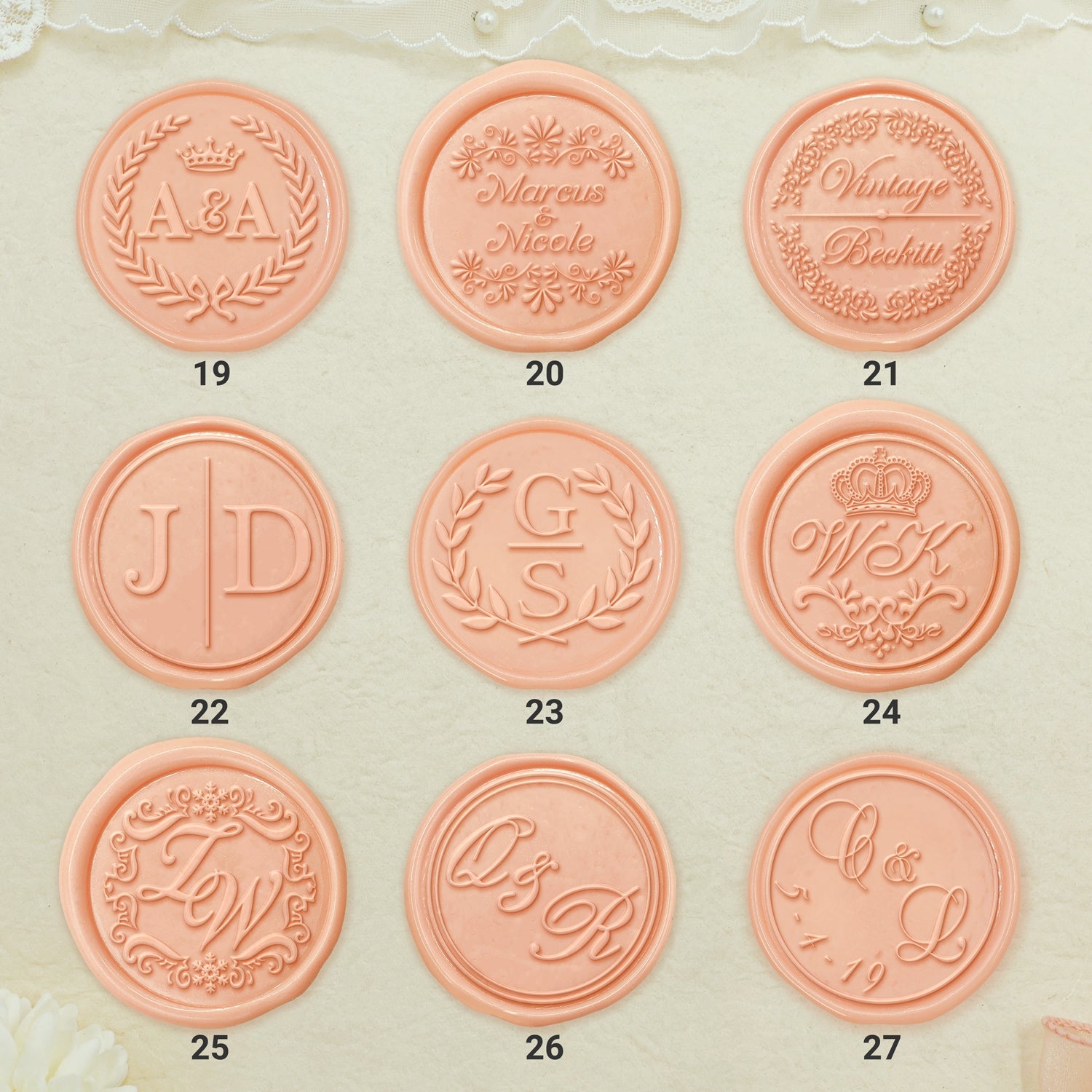 Wedding Wax Seal Stamp - （27 Design）-sku3