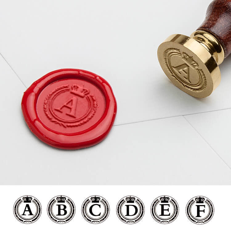 Wreath Single Initial Wax Seal Stamp